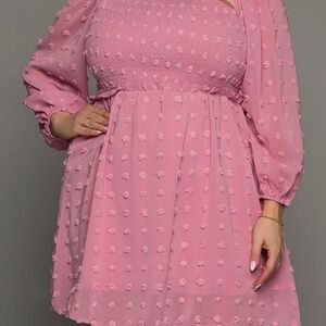 Pink Dot Midi Dress